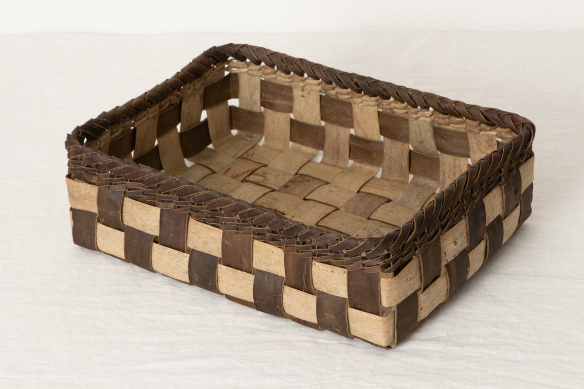Storage Basket “Checker” / Walnut Bark / Iwate-JPN 1510571