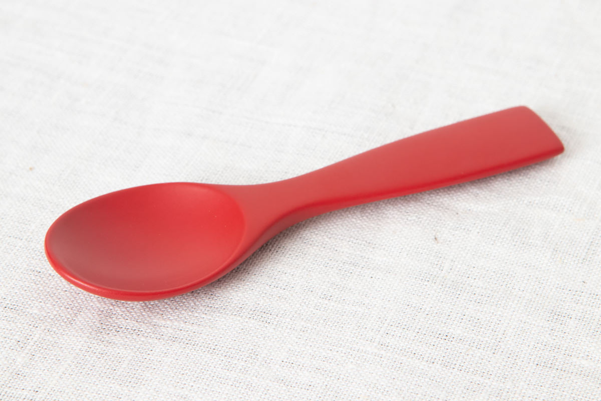 Petite Morning Fork, Knife & Spoon (Natural, Red) / Moso Bamboo / Oita-JPN 211117