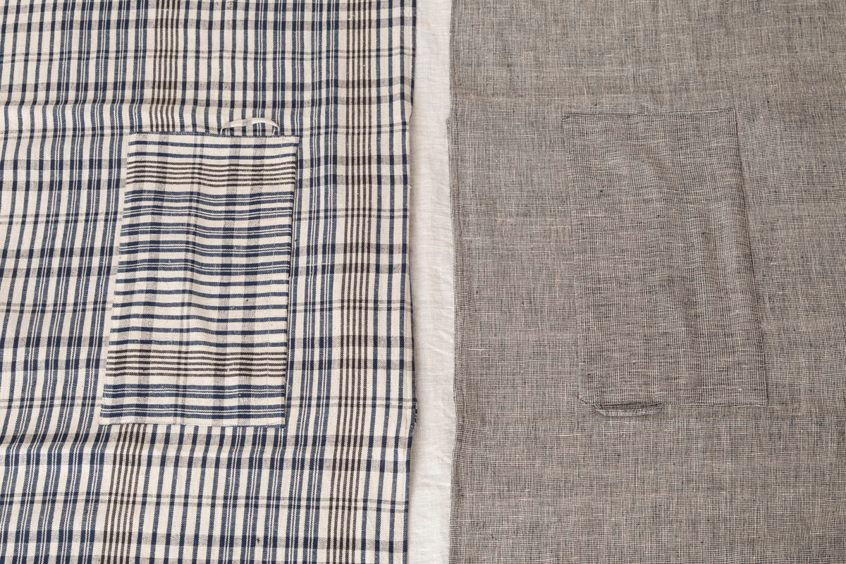 Full Apron – Brush Gray, Madras / Khadi Cotton / IND 330905