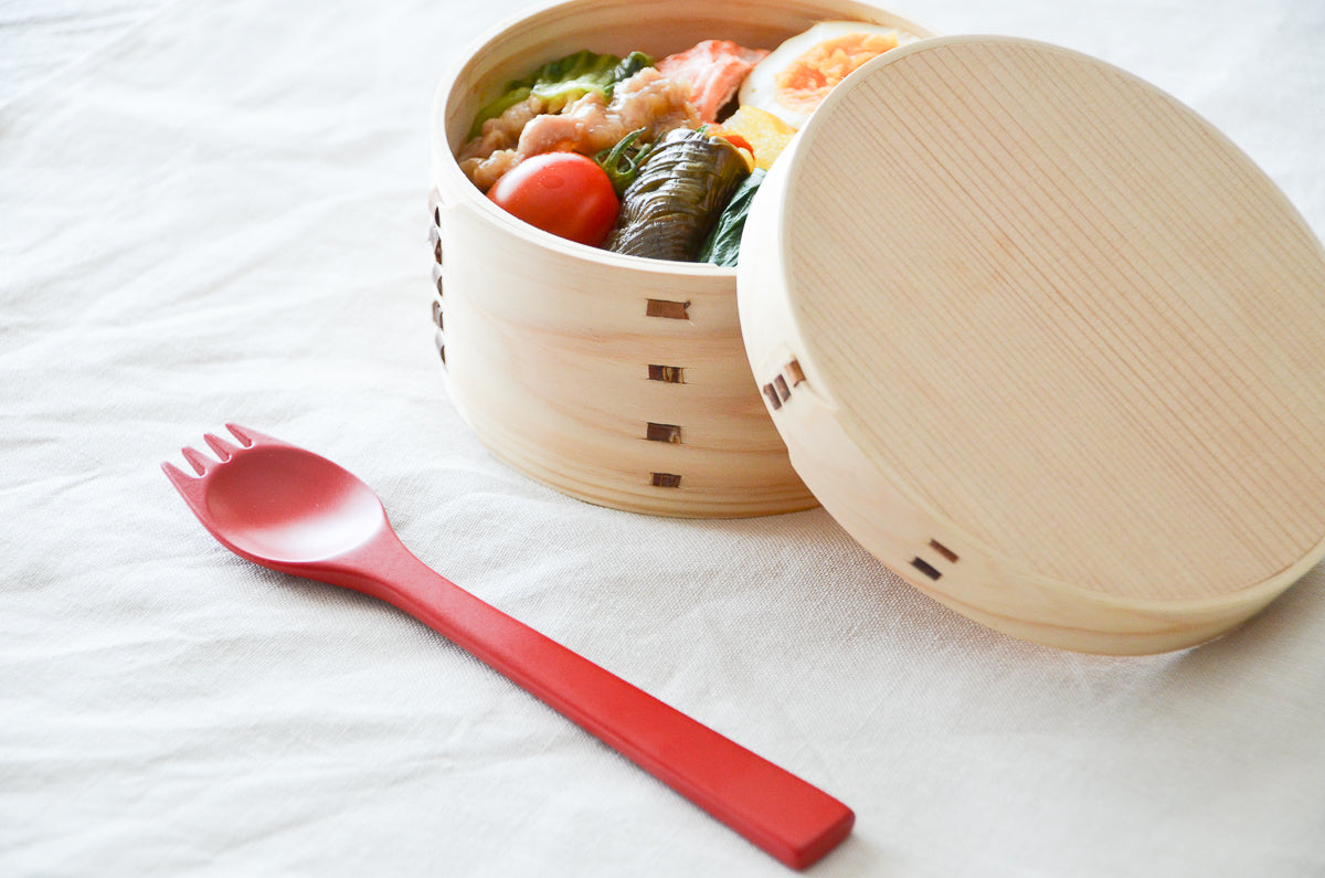 Bento Spoon (Natural, Red) / Moso Bamboo / Oita-JPN 211120