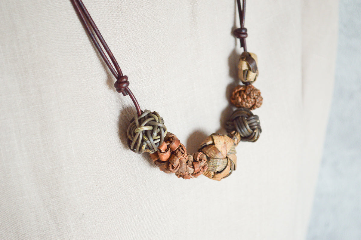 Long Pendant “Mix” / Wild Grape Vine, Walnut, Akebi / Yamagata-JPN 311425-1