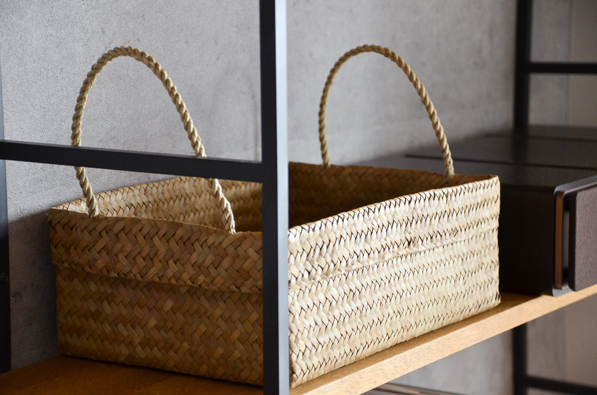 Rectangular Organizing Basket with Handle / Krajood Grass / THA 3115102