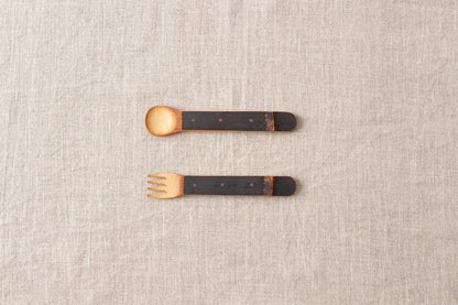 Children’s Spoon, Fork / Smoked Bamboo / Kochi-JPN 321211