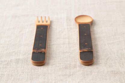 Children’s Spoon, Fork / Smoked Bamboo / Kochi-JPN 321211