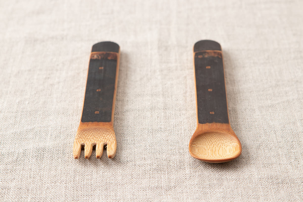 Children’s Spoon, Fork / Smoked Bamboo / Kochi-JPN 321211