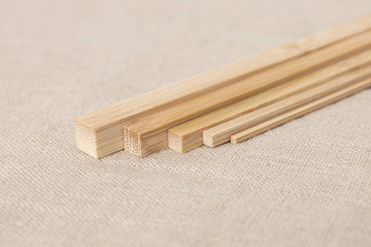 Moso bamboo square strips arranged / 孟宗竹の角ひごを並べた様子