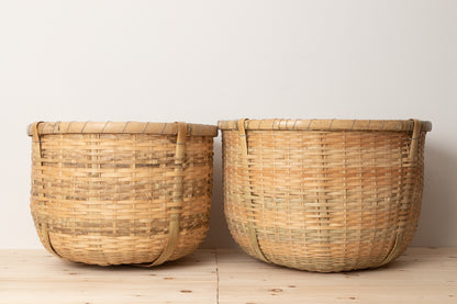 Large madake bamboo kama-zaru baskets / 真竹の釜ざる