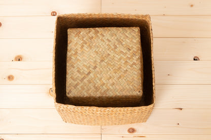 Organizing Basket with Lid "Cube" / Krajood Grass / THA 3115114