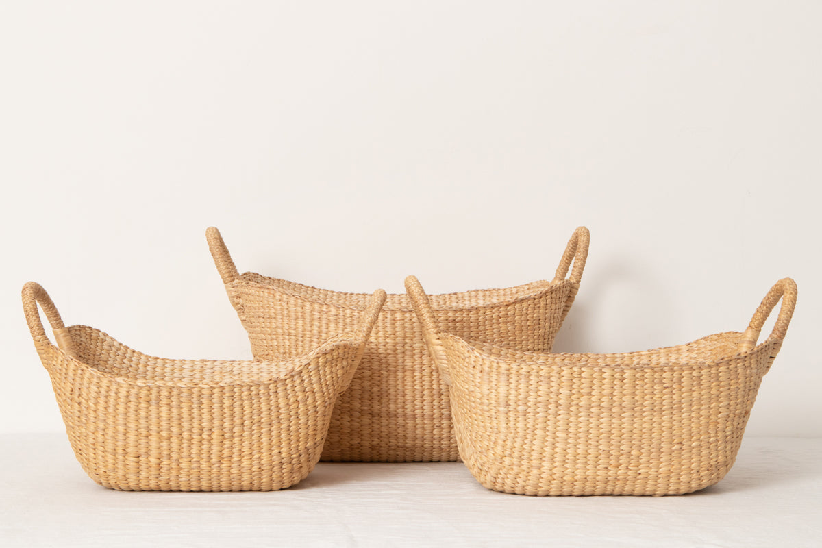Organizing Basket “Ring Handle” / Water Hyacinth / THA 3115203