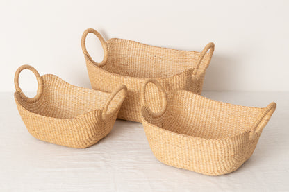 Organizing Basket “Ring Handle” / Water Hyacinth / THA 3115203