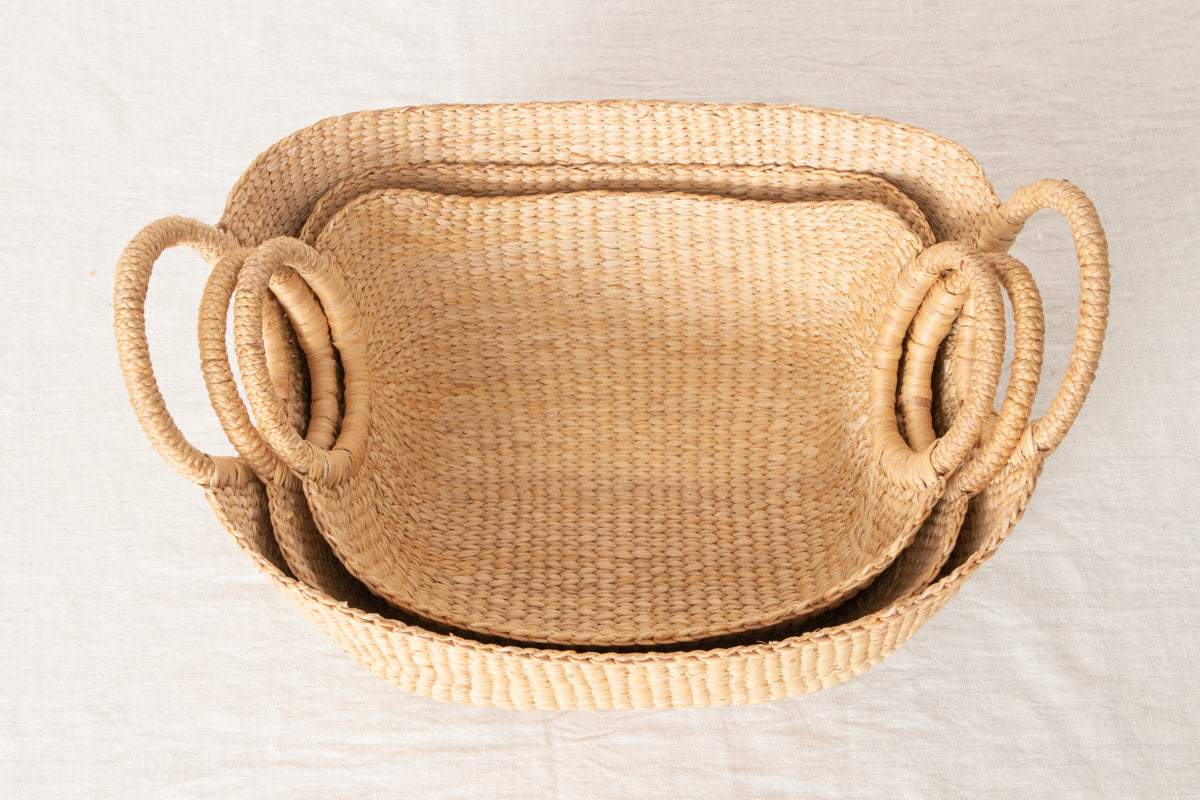 Organizing Basket “Ring Handle” / Water Hyacinth / THA 3115203