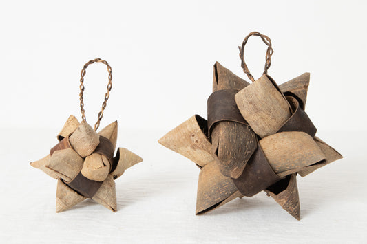 Walnut bark star ornaments / くるみのスターオーナメント
