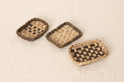 Walnut bark mini rectangle trays / くるみのミニトレイ（レクタングル）