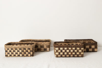 Storage Basket “Checker” / Walnut Bark / Iwate-JPN 1510571