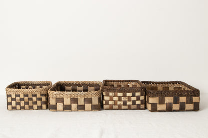 Storage Basket “Checker” / Walnut Bark / Iwate-JPN 1510571
