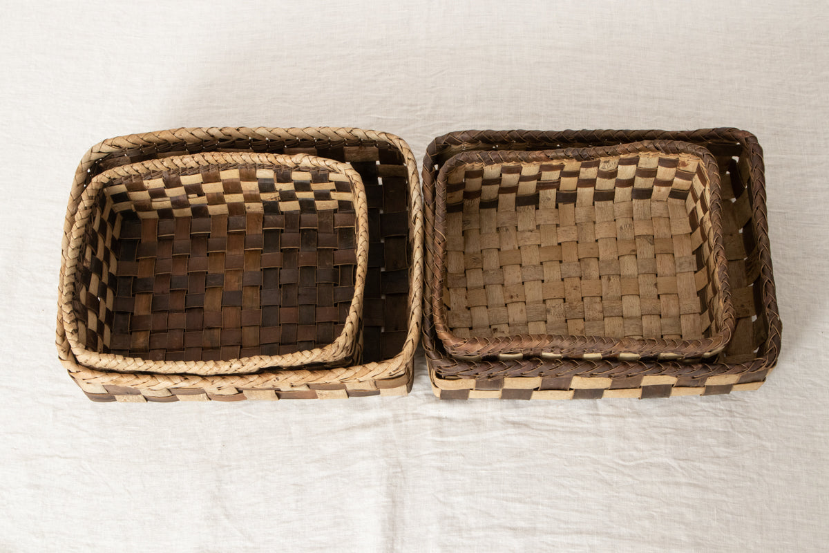 Storage Basket “Checker” / Walnut Bark / Iwate-JPN 1510571
