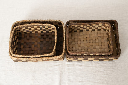 Storage Basket “Checker” / Walnut Bark / Iwate-JPN 1510571
