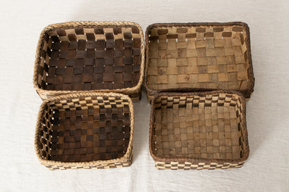 Storage Basket “Checker” / Walnut Bark / Iwate-JPN 1510571