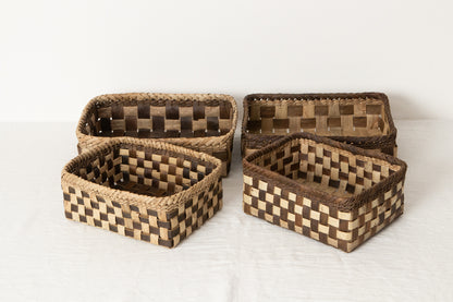 Storage Basket “Checker” / Walnut Bark / Iwate-JPN 1510571