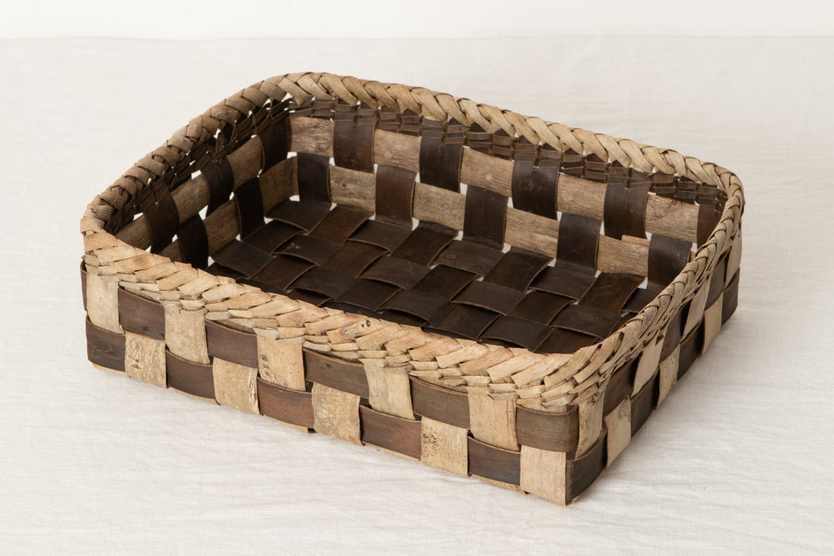 Storage Basket “Checker” / Walnut Bark / Iwate-JPN 1510571