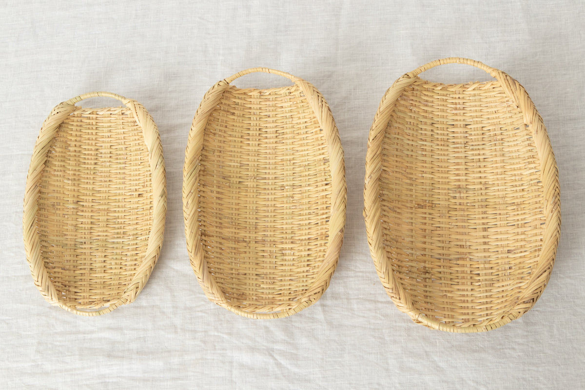 Oval Serving Tray with Handle “Type D” / Suzutake Bamboo / Iwate-JPN 210116