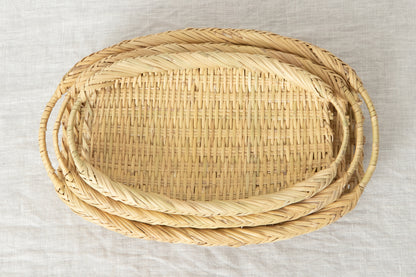 Oval Serving Tray with Handle “Type D” / Suzutake Bamboo / Iwate-JPN 210116