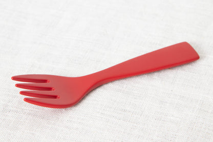 Petite Morning Fork, Knife & Spoon (Natural, Red) / Moso Bamboo / Oita-JPN 211117