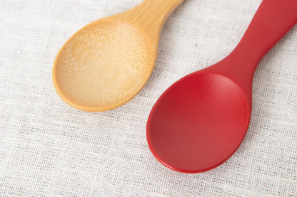 Petite Morning Fork, Knife & Spoon (Natural, Red) / Moso Bamboo / Oita-JPN 211117
