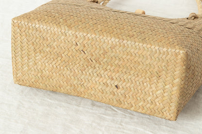 Slim Tote with White Button / Krajood Grass / THA 3115121-1