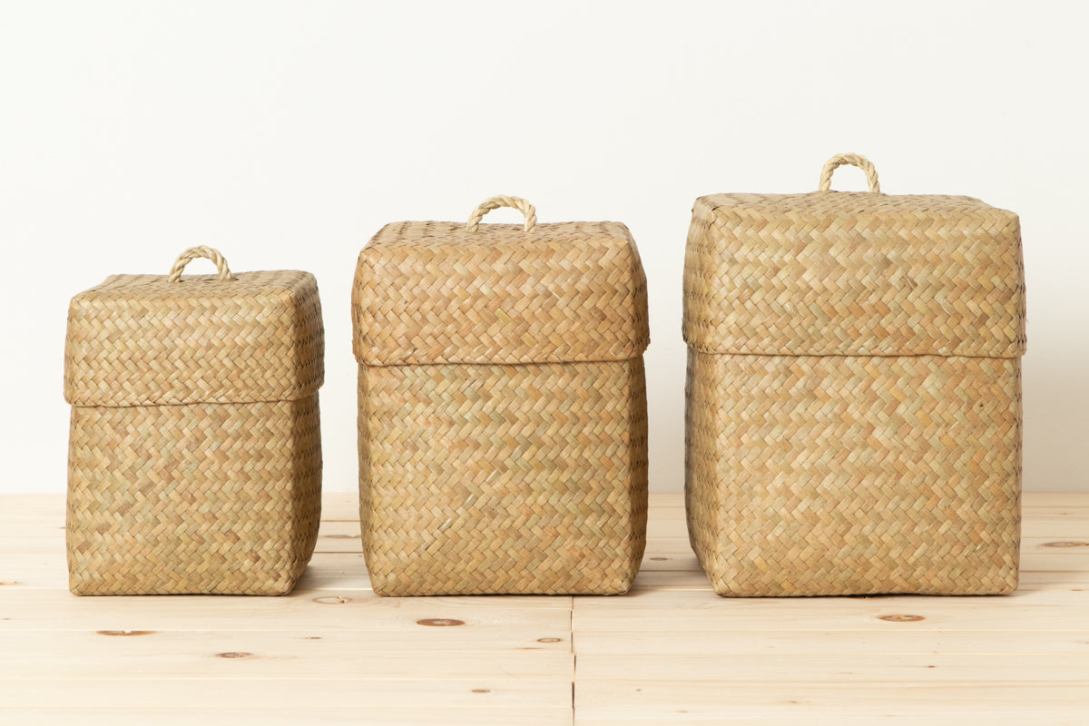 Organizing Basket with Lid "Acorn" / Krajood Grass / THA 3115126