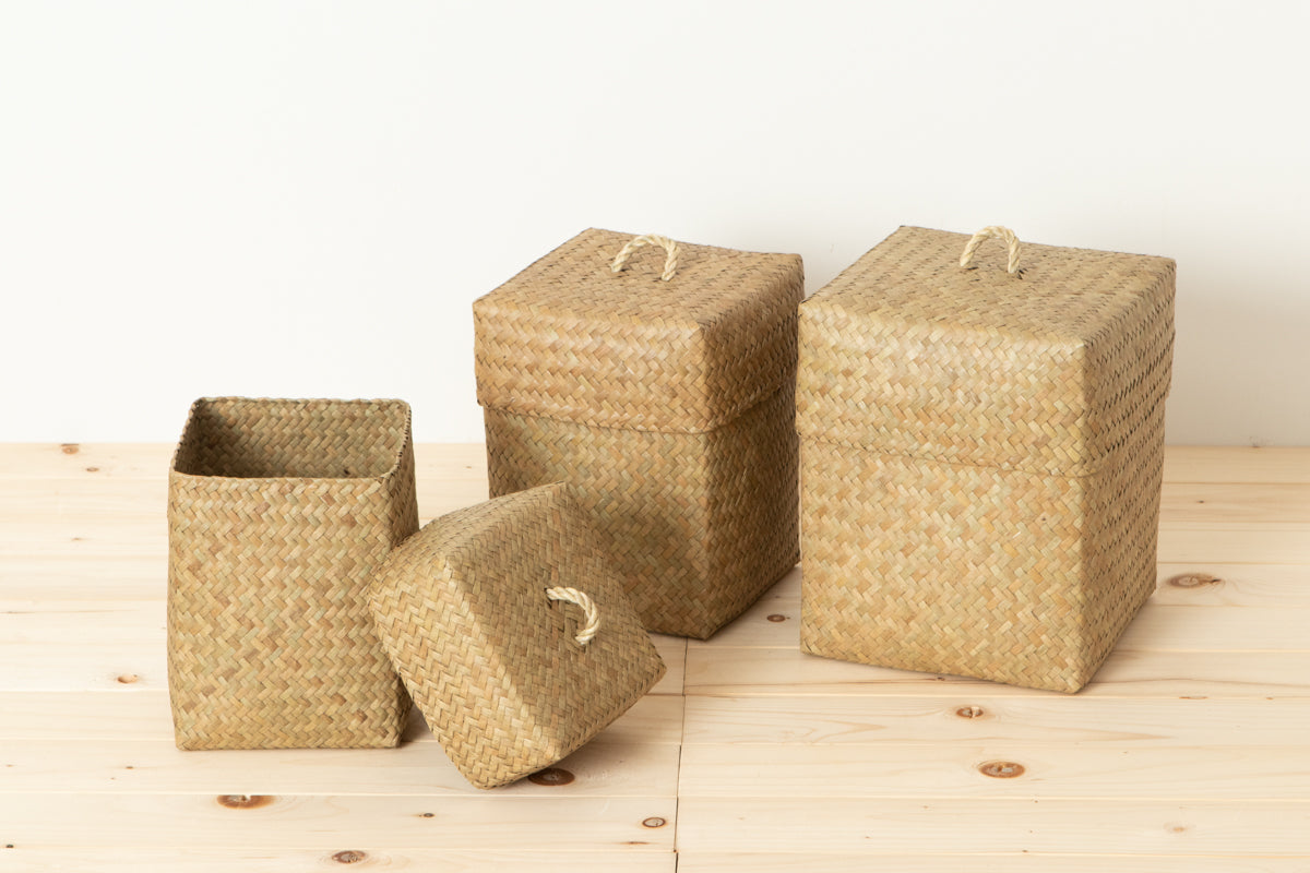 Organizing Basket with Lid "Acorn" / Krajood Grass / THA 3115126