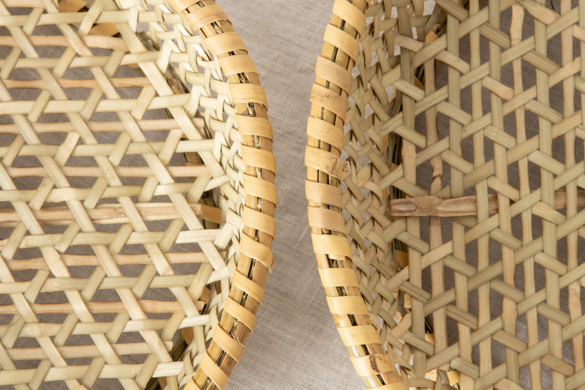 Round Shallow Dish Basket / Nemagari Bamboo / Nagano-JPN 610211