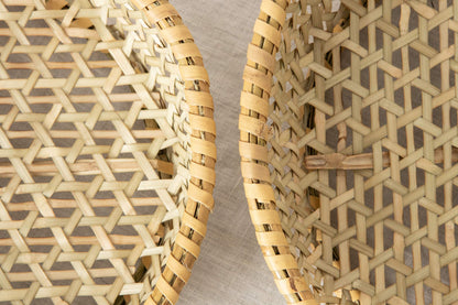 Round Shallow Dish Basket / Nemagari Bamboo / Nagano-JPN 610211