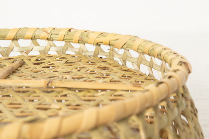 Round Shallow Dish Basket / Nemagari Bamboo / Nagano-JPN 610211