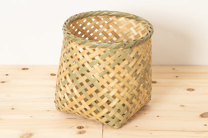 Yotsume Weave Round Basket “Mekai” / Madake Bamboo / Ibaraki-JPN 330611