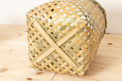 Yotsume Weave Round Basket “Mekai” / Madake Bamboo / Ibaraki-JPN 330611