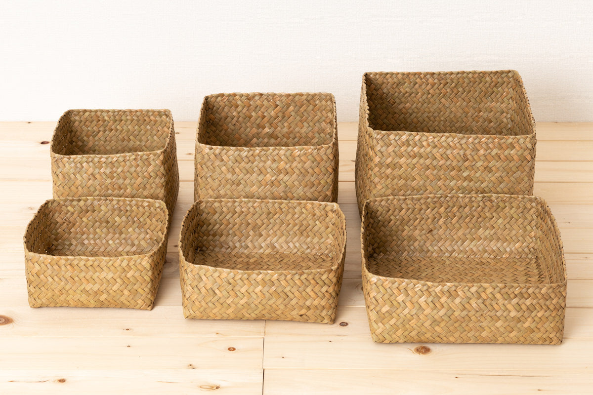 Compact Organizing Basket with Lid "Cube" / Krajood Grass / THA 3115128