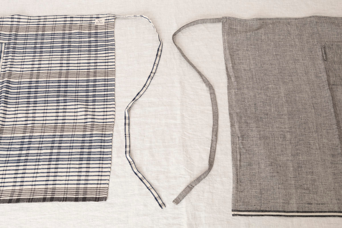 Full Apron – Brush Gray, Madras / Khadi Cotton / IND 330905