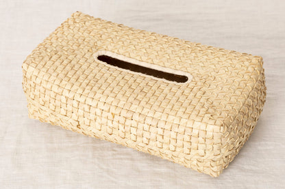 インド/パームリーフ　ティッシュボックス　Natural　330903-1