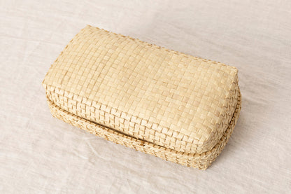 インド/パームリーフ　ティッシュボックス　Natural　330903-1