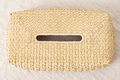 インド/パームリーフ　ティッシュボックス　Natural　330903-1