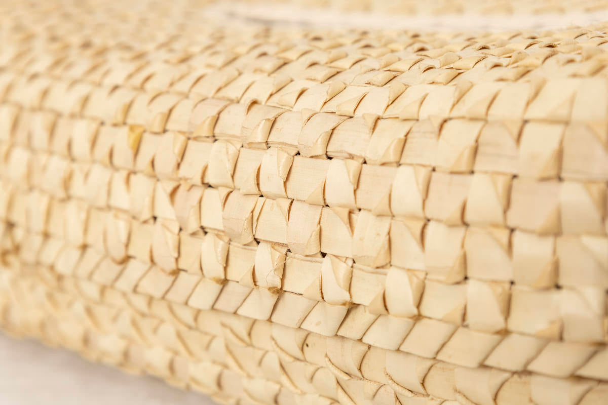 インド/パームリーフ　ティッシュボックス　Natural　330903-1