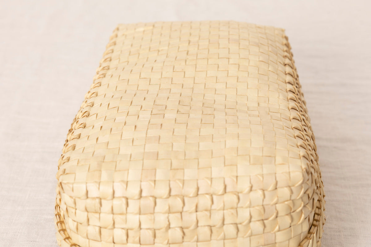 インド/パームリーフ　ティッシュボックス　Natural　330903-1