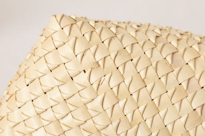 インド/パームリーフ　蓋つきバスケット　Natural　S・M・L　3サイズ　330901