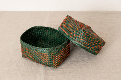 Kottan Basket – Green Orange / Palm Leaf / IND 330911