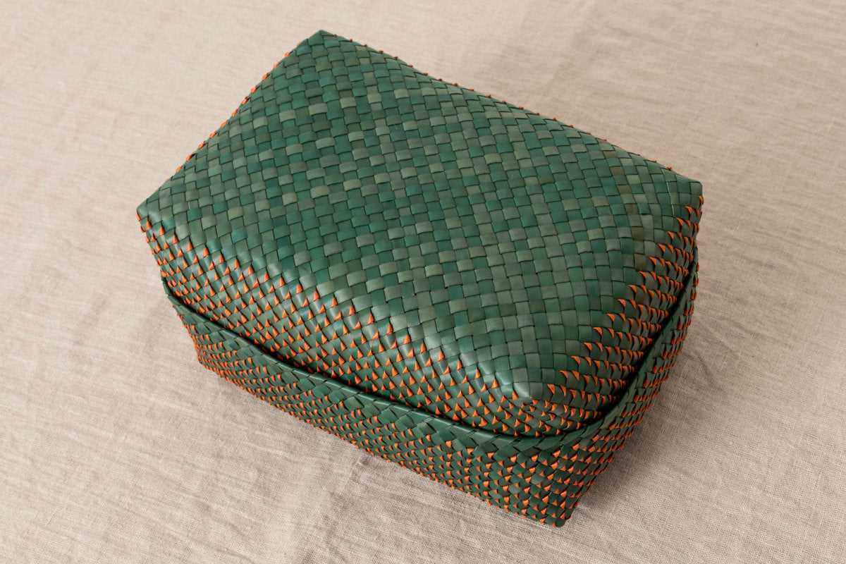 Kottan Basket – Green Orange / Palm Leaf / IND 330911
