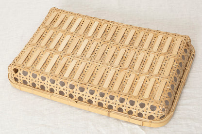 Flat Basket "Yatsume Weave" / White Bamboo / Ōita-JPN 220801