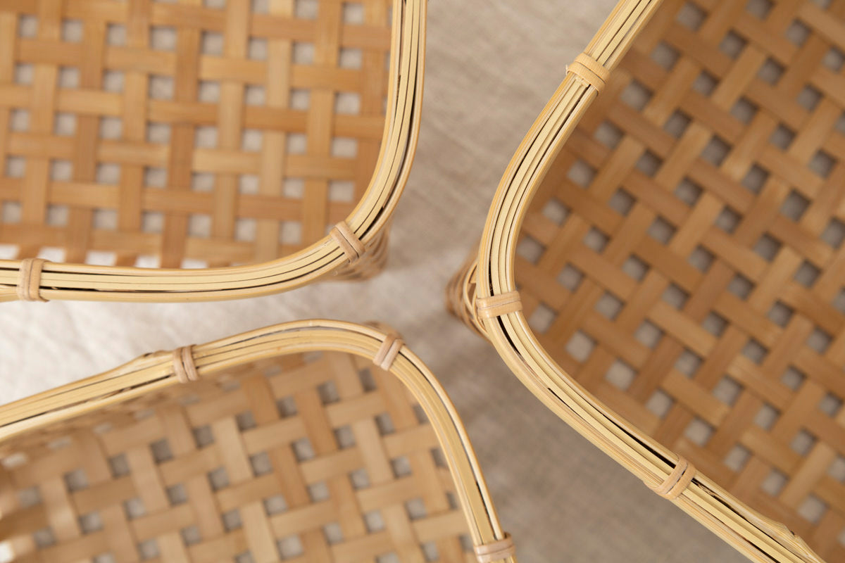 Square Basket "Yotsume Weave" / White Bamboo / Ōita-JPN 220803