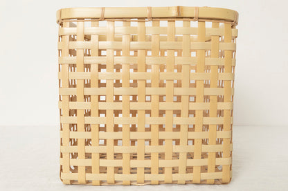 Square Basket "Yotsume Weave" / White Bamboo / Ōita-JPN 220803