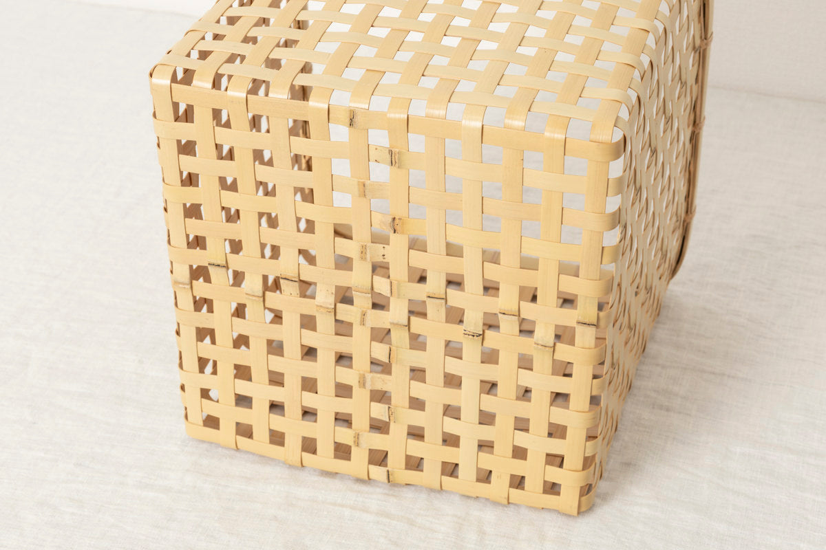 Square Basket "Yotsume Weave" / White Bamboo / Ōita-JPN 220803